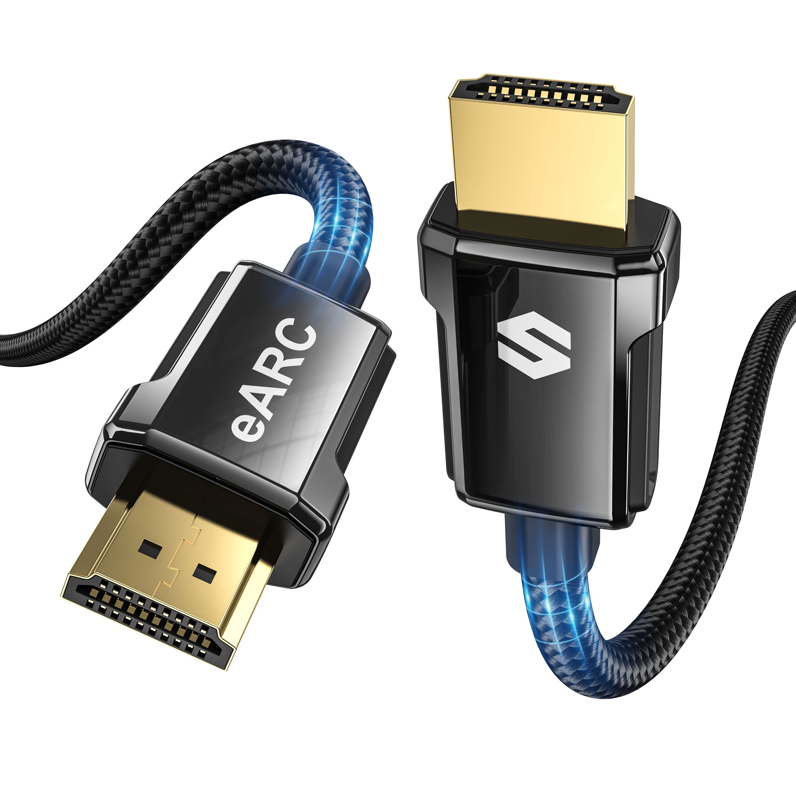 Silkland Câble HDMI 4K 2 m HDMI ARC pour barre de son, HDMI 2.0 18 Gbps ARC  HDR 3D 4K @ 60Hz 2K @ 144Hz 1080P, tressé 30Awg ARC HDMI Câble en