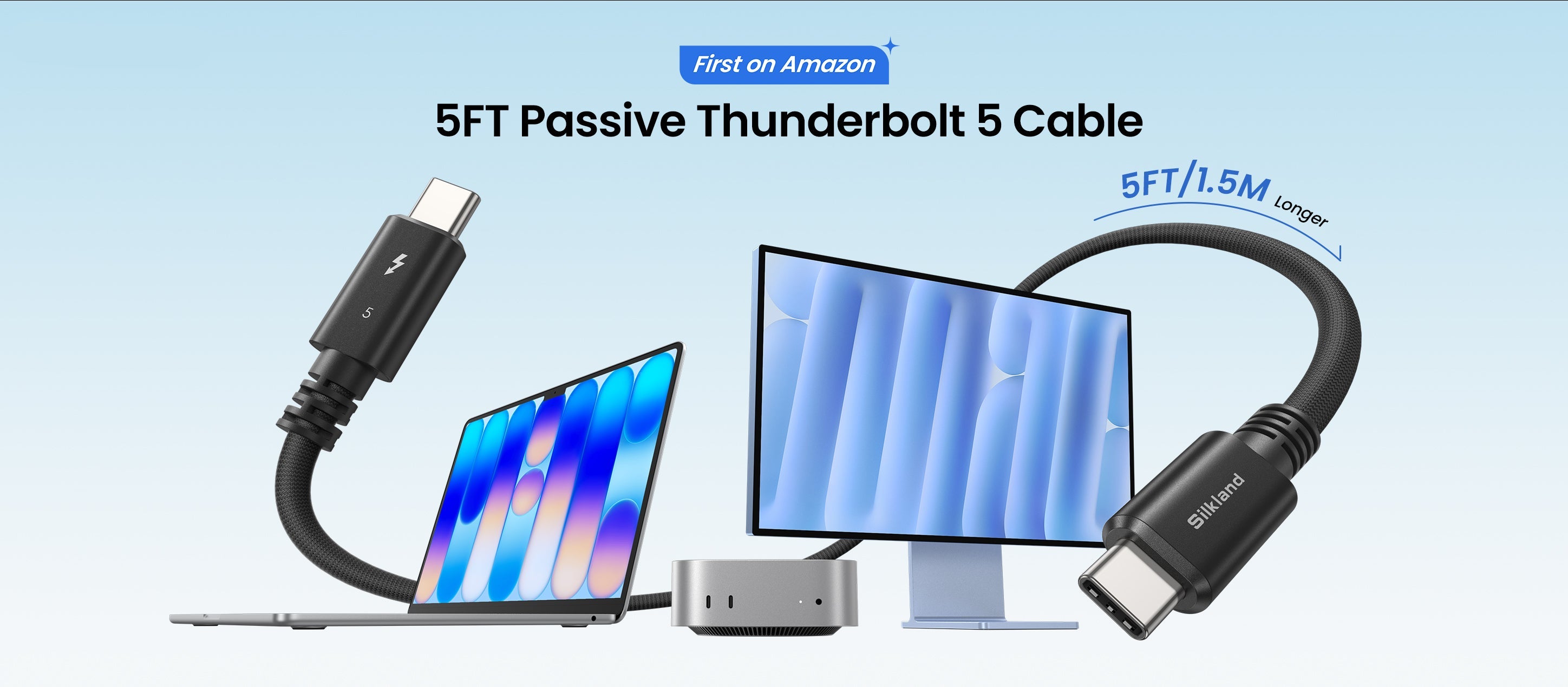 Silkland World's First 5FT Passive Thunderbolt 5 Cable