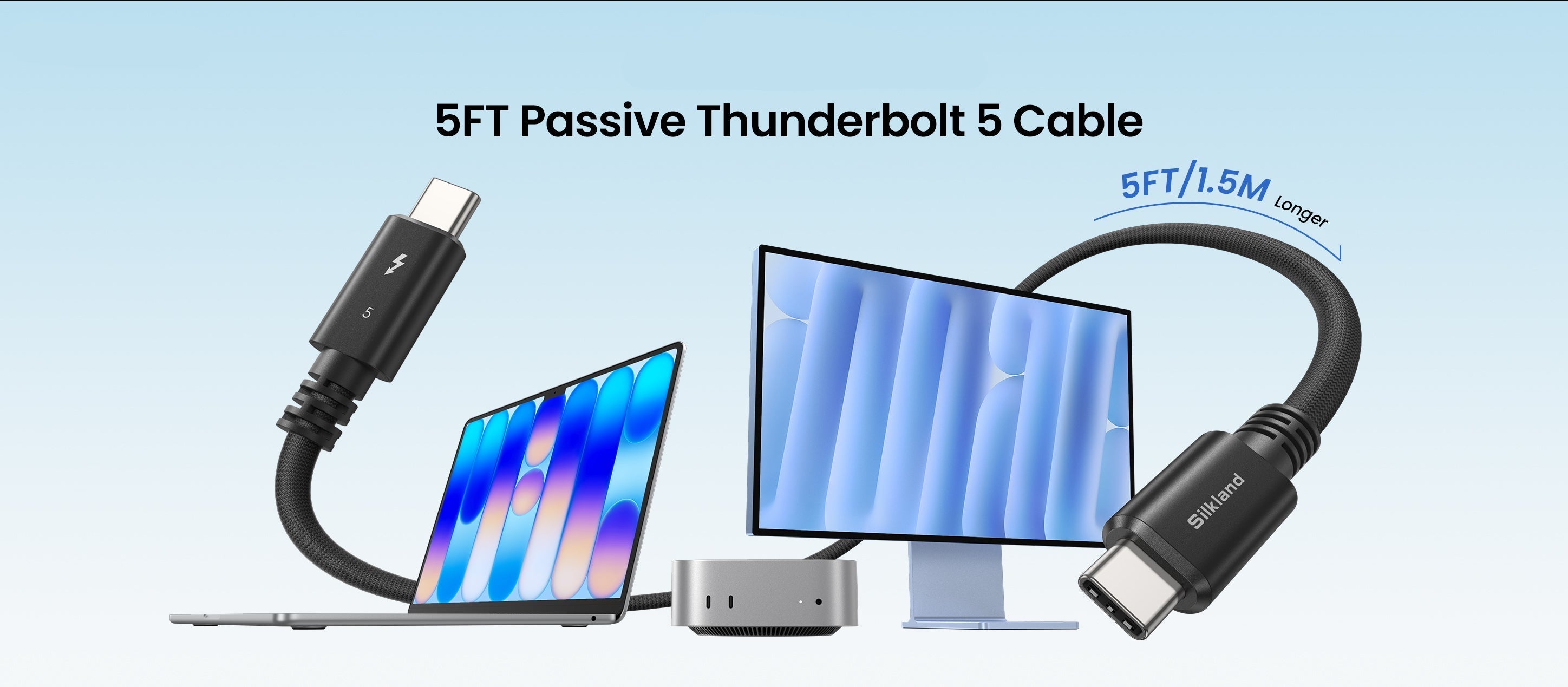 Silkland World's First 5FT Passive Thunderbolt 5 Cable
