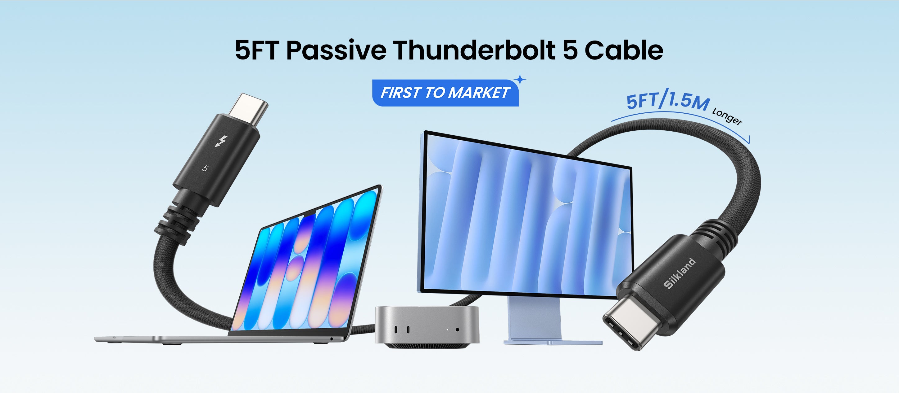 Silkland World's First 5FT Passive Thunderbolt 5 Cable