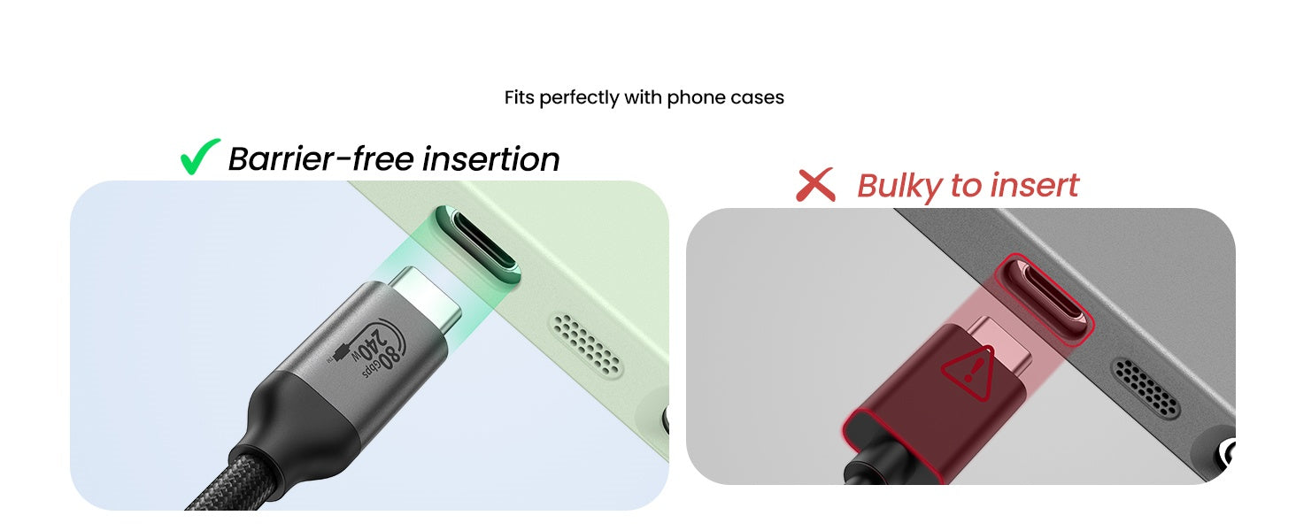 silkland USB4 cable is designed with curved and slim shape