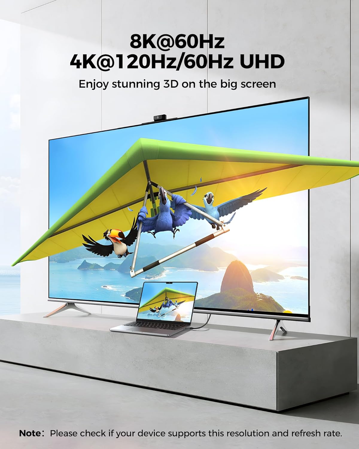 Silkland 8K 4K Mini HDMI to HDMI Cable  8K 60Hz, 4K@240Hz 144Hz 120Hz