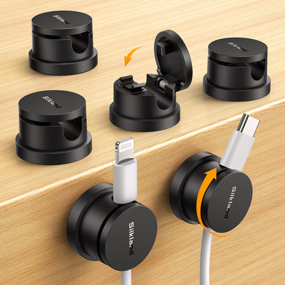Silkland Snap-Lock Cable Clips, 360° Rotatable Cable Holder