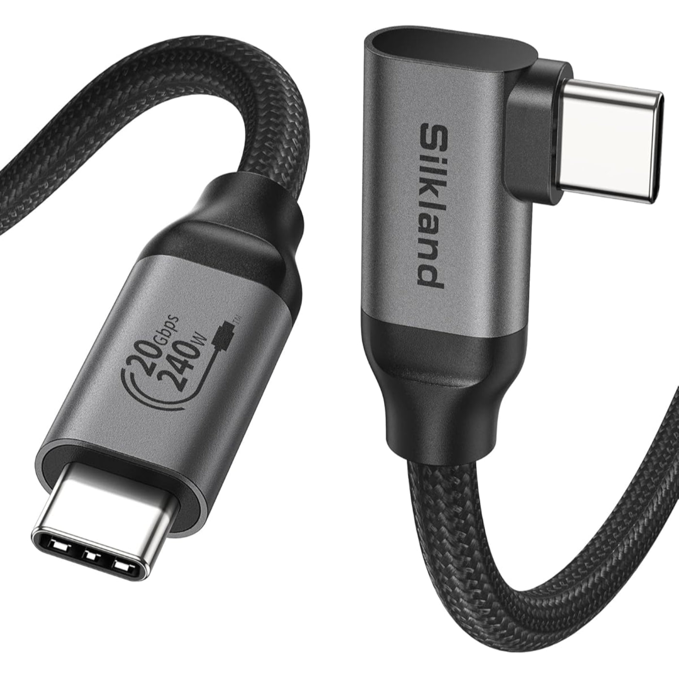 Silkland USB C Monitor Display Cable Right Angle