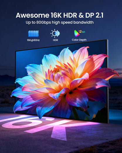 Silkland 80Gbps USB C to DisplayPort 2.1 Cable