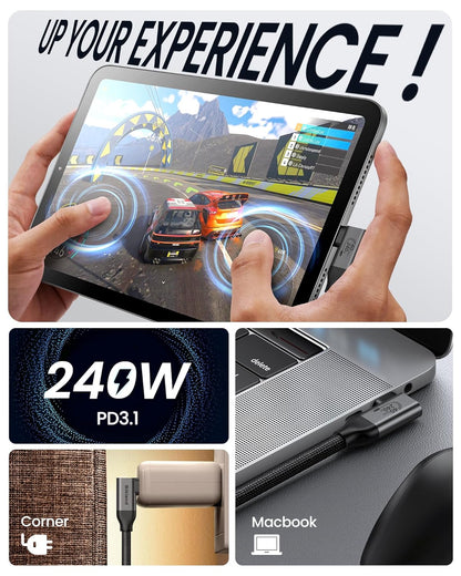 Right Angle USB4 Cable for Thunderbolt 4 – 40Gbps, 240W